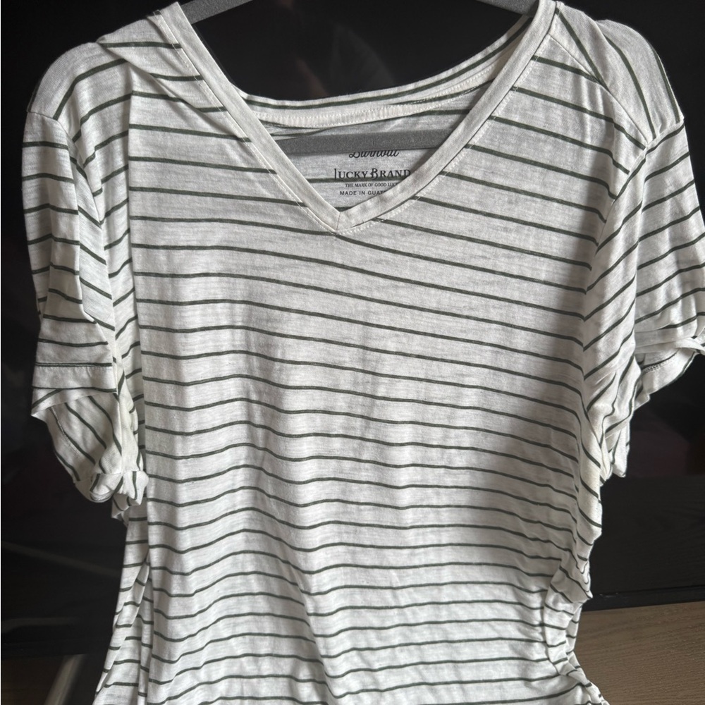 Lucky Brand Women's Striped White Top